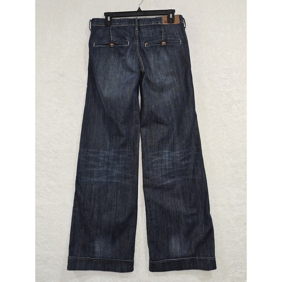 Vintage H & M Women's Wide Leg Jeans Size 31 X 32 Y2K Dark Wash Denim Pants - Picture 2 of 13